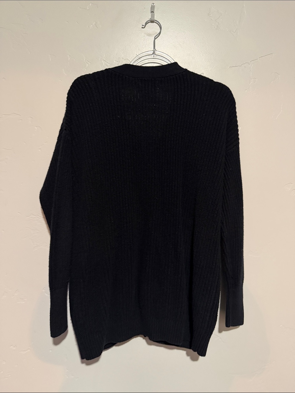 Calvin Klein Black Ribbed Button-Front Cardigan - Picture 5 of 5